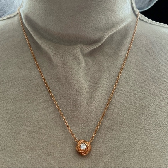 Kate Spade Tinsel Dome Crossbody Purse Rose Gold Glitter & Necklace - Picture 13 of 15